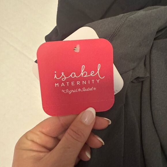 NWT Isabel Maternity size XSWomen’s Gray/black Active Crossover Panel Capri Pant - Picture 7 of 7